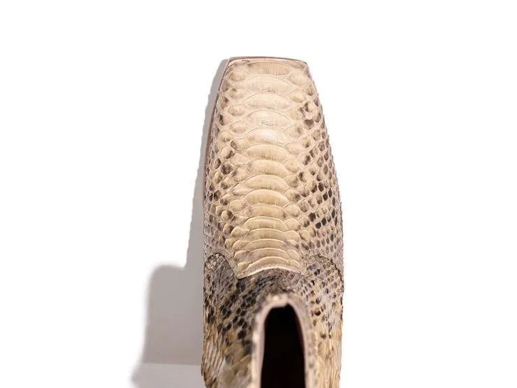 JAMES SMITH ORTONA BOOT IN CREMA SNAKE