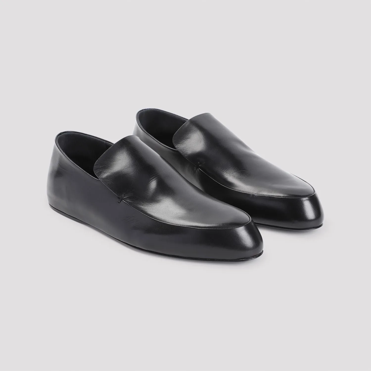 JIL SANDER Elegant Black Leather Loafers