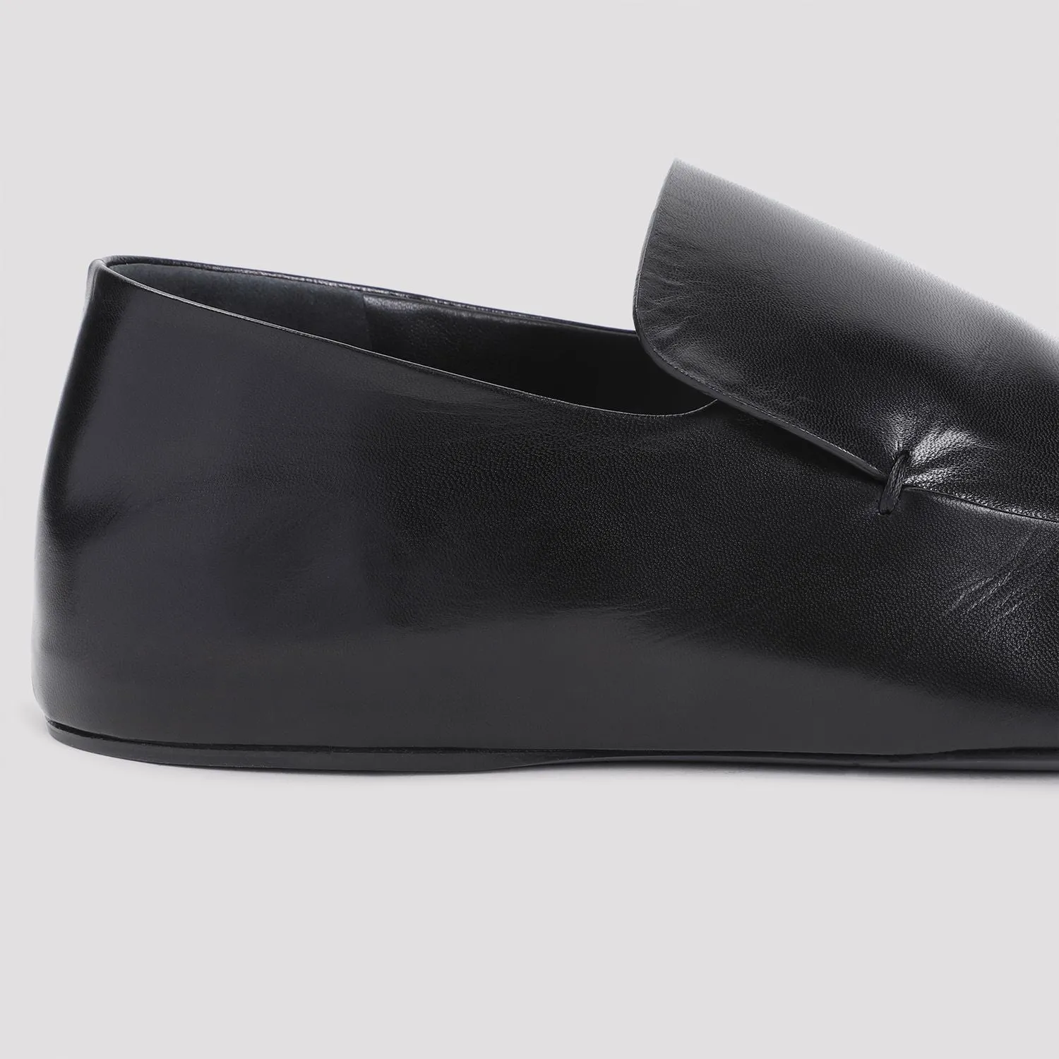 JIL SANDER Elegant Black Leather Loafers