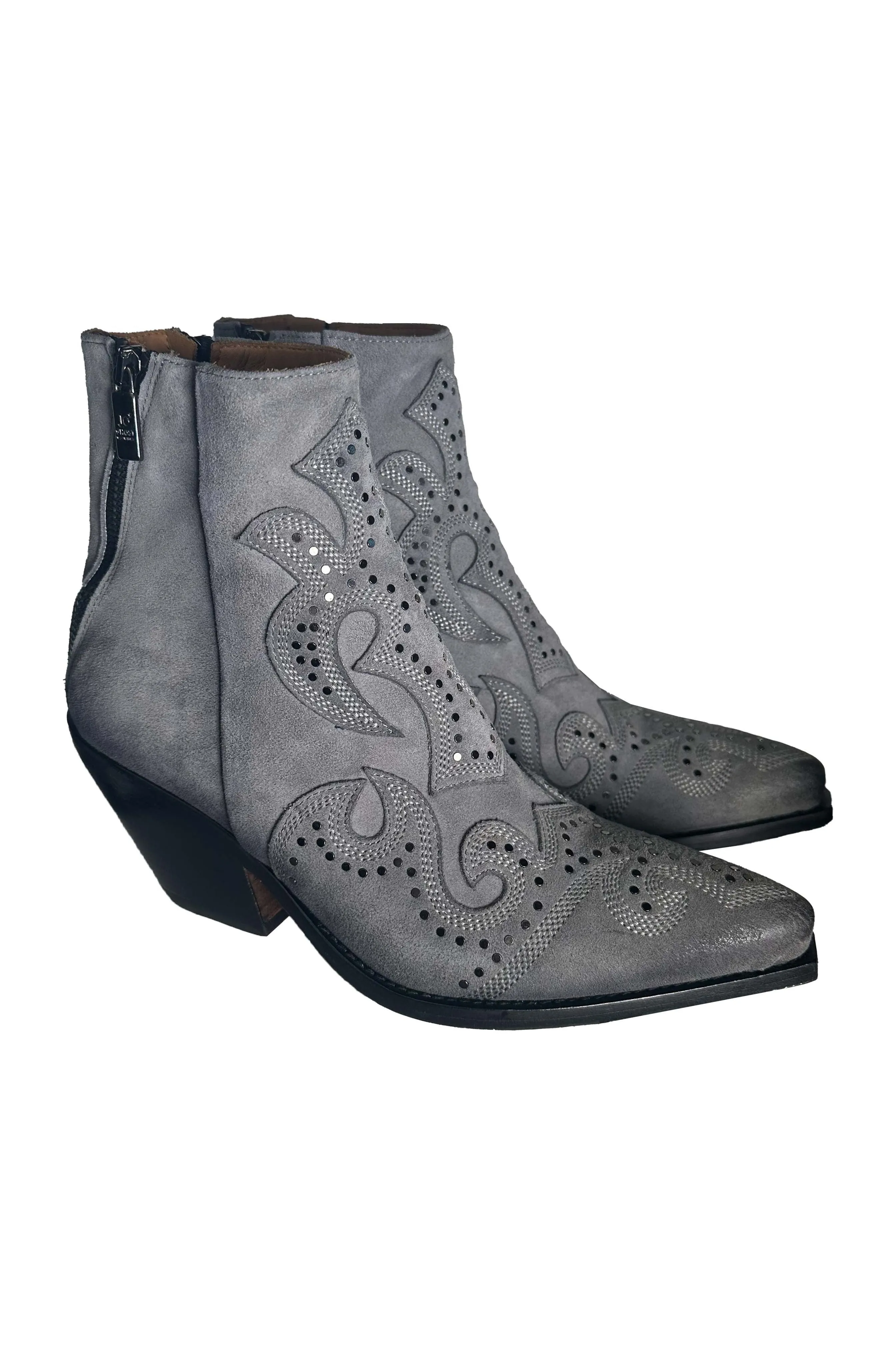 Jo Ghost Marion 3421-611 Western Ankle Boot | Crosta Asfalto (Grey)