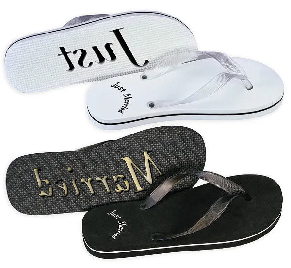 Just Married Flip Flop - White