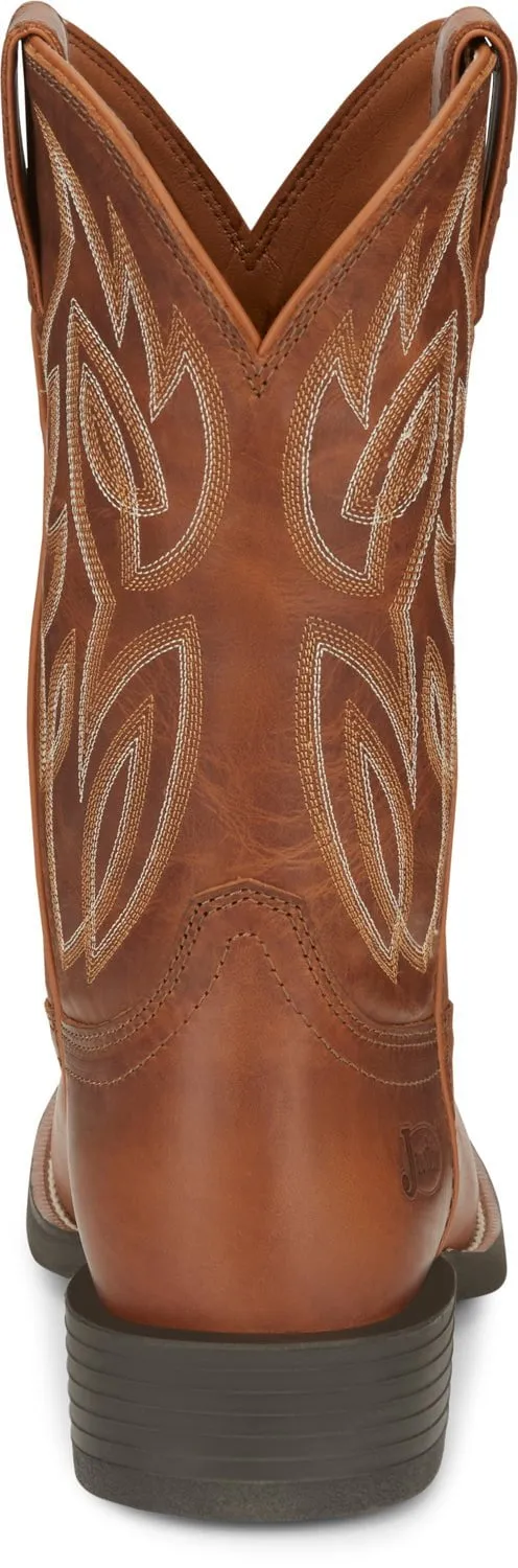 Justin 11in Mens Russet Brown Rendon Leather Cowboy Boots