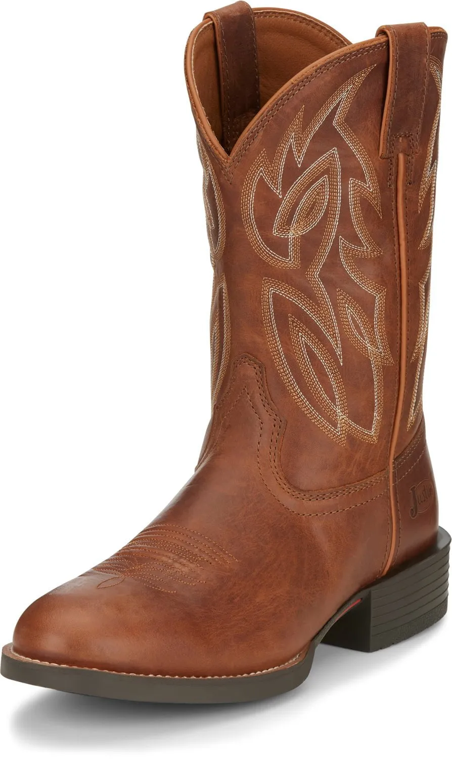 Justin 11in Mens Russet Brown Rendon Leather Cowboy Boots