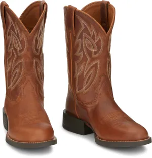 Justin 11in Mens Russet Brown Rendon Leather Cowboy Boots