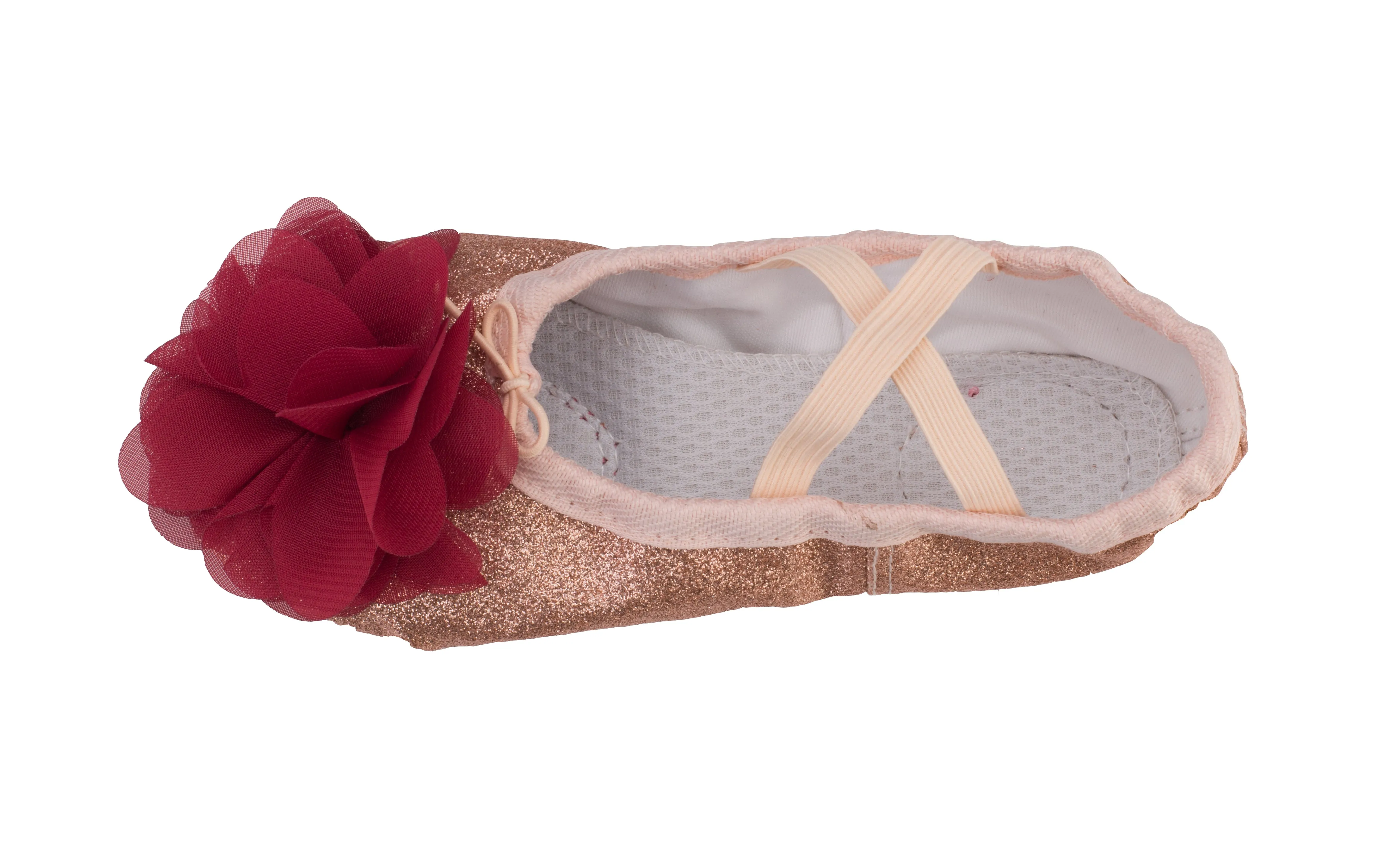 Kids Canvas Shinning Ballet Slippers with Flower