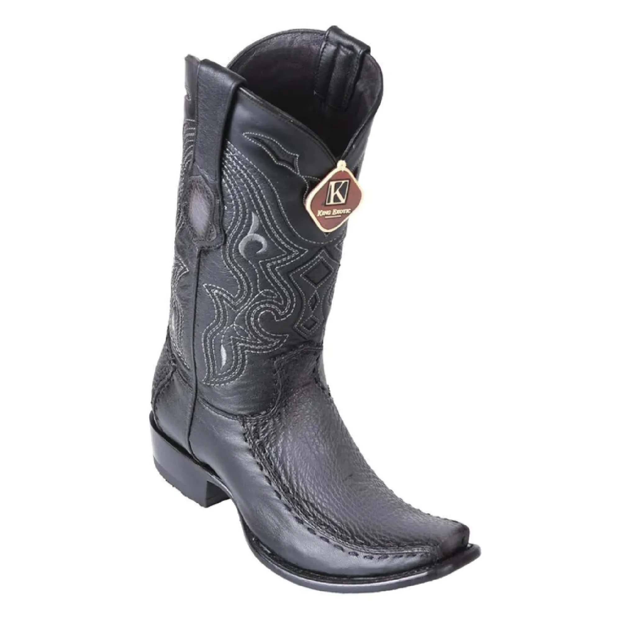 King Exotic Boots #479F0938 Men's | Men's Shark Y Deer Boots Handcrafted Color Faded Gray