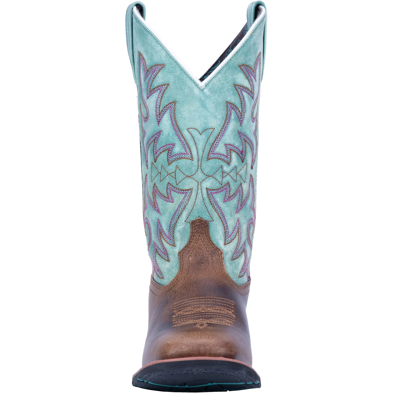 'Laredo' Women's 11" Anita Western Square Toe - Brown / Turquoise