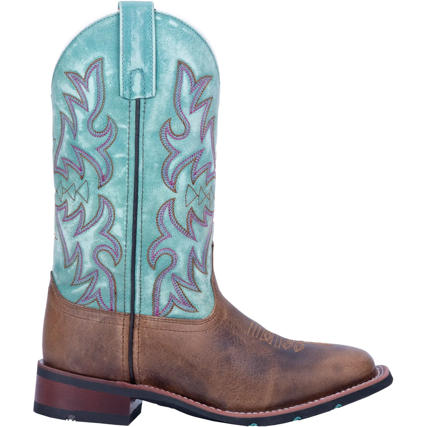 'Laredo' Women's 11" Anita Western Square Toe - Brown / Turquoise