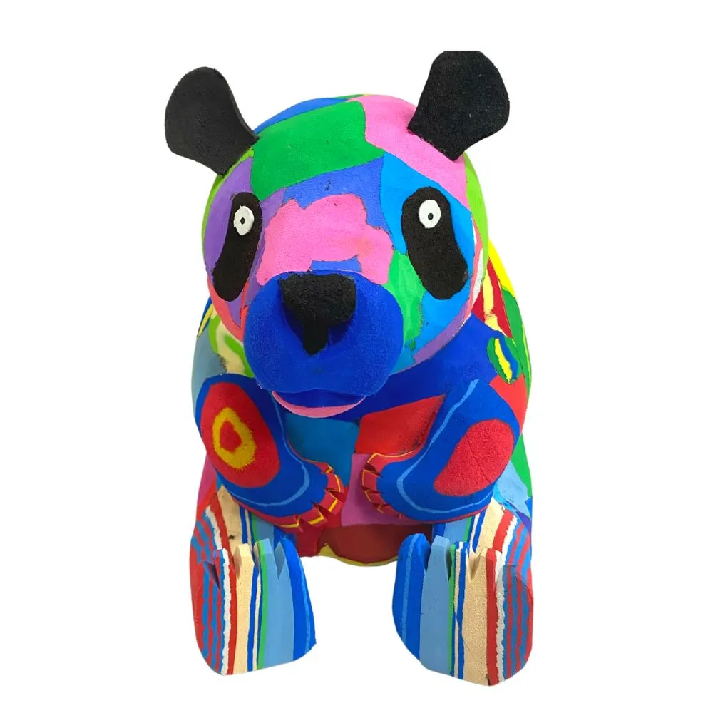 Large Recycled Flip Flop Panda Figurine