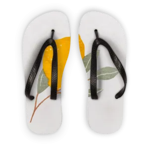 Lemon and Leaves Adult Flip Flops