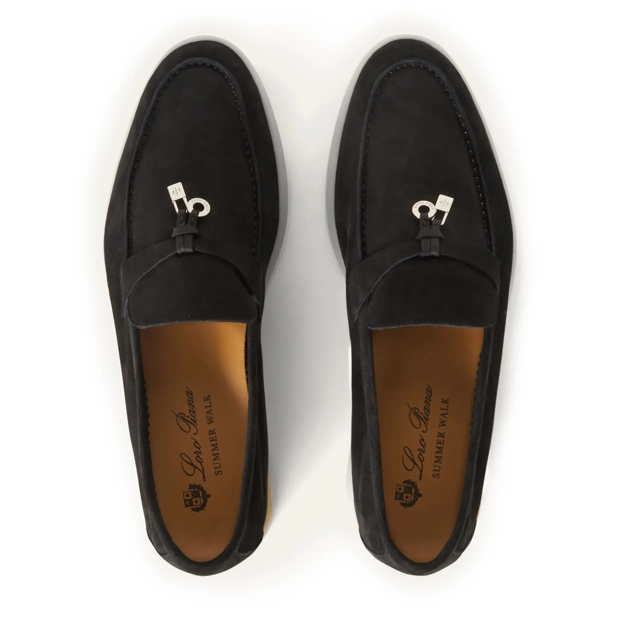 Loro Piana Summer Charms Walk Suede Caviar Loafers