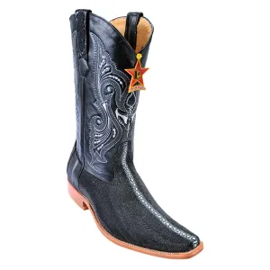 Los Altos Stingray Row-Stone Black European Toe Boots