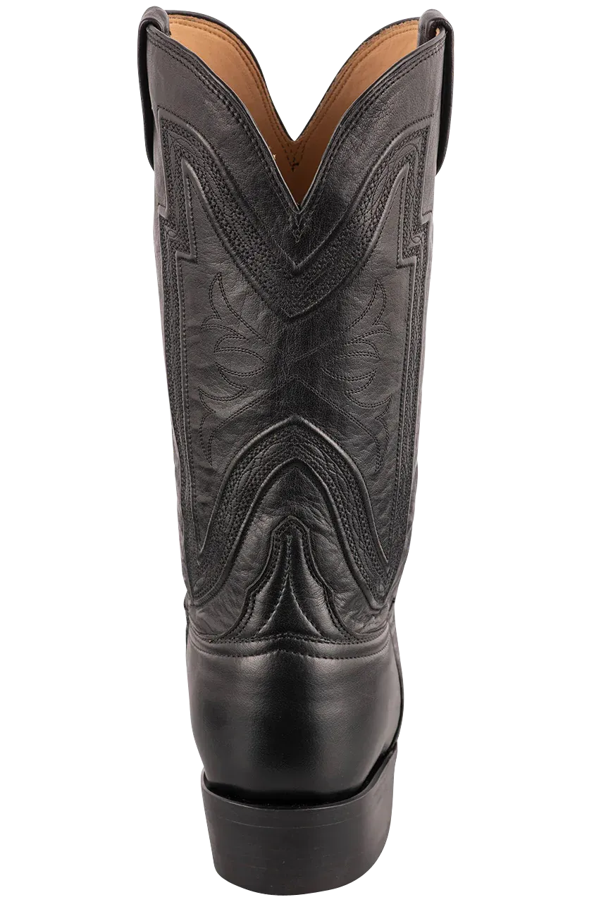 Lucchese Baby Buffalo Collins Cowboy Boots - Black