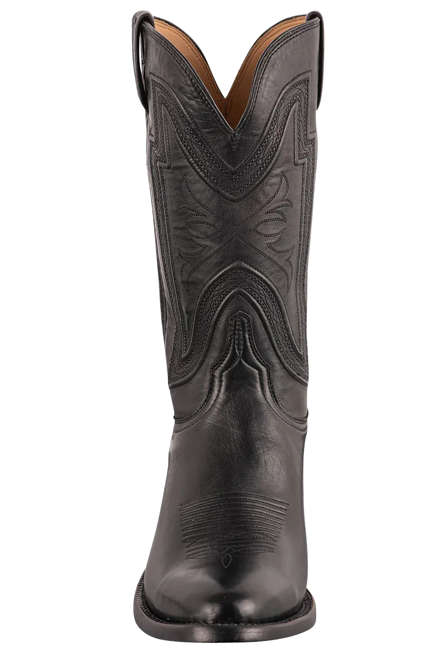 Lucchese Baby Buffalo Collins Cowboy Boots - Black