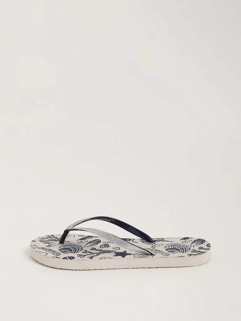 LUNA BLU Indigo Printed Flip-Flop