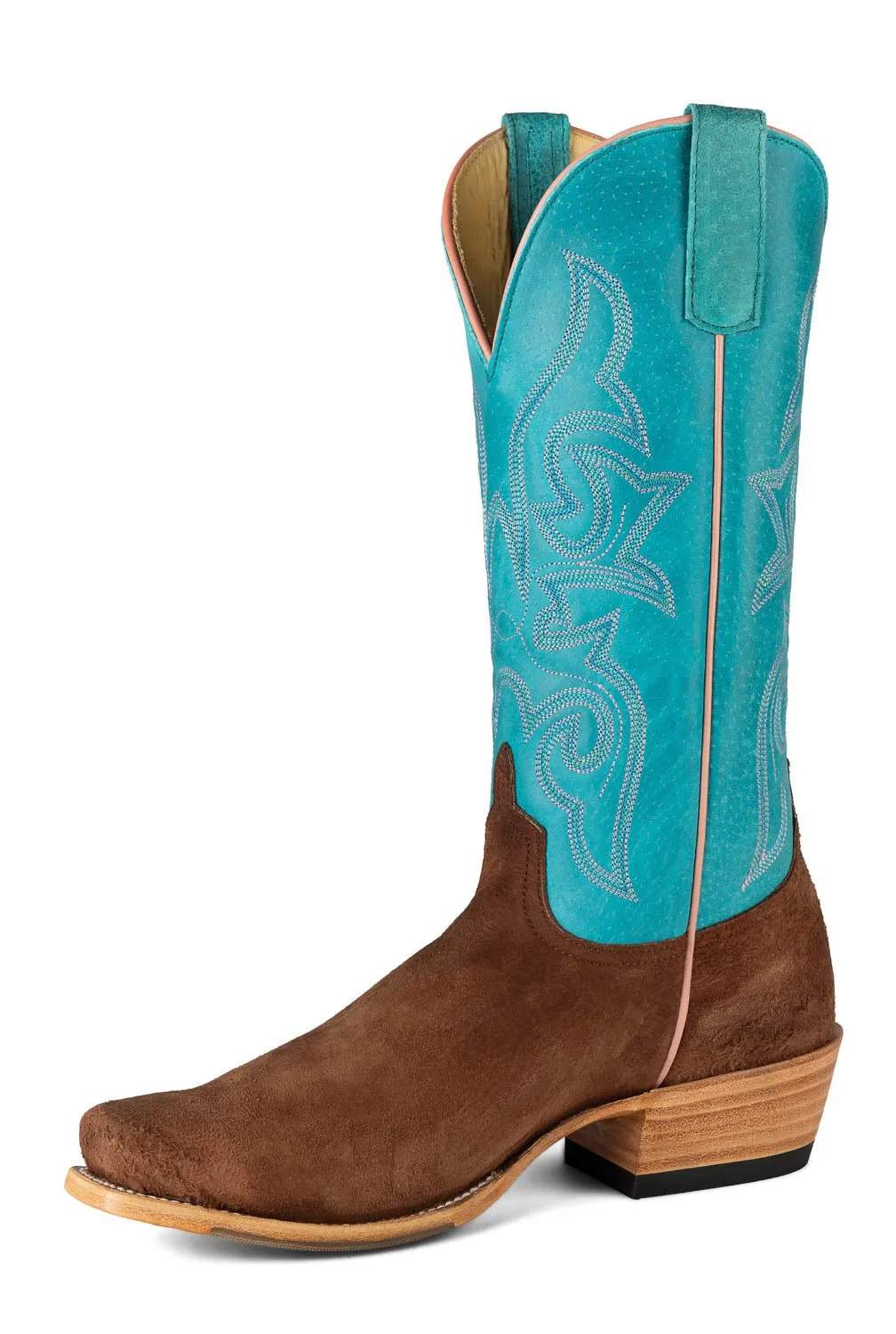 Macie Bean Womens Top Hand Kango/Blue Smooth Ostrich Cowboy Boots