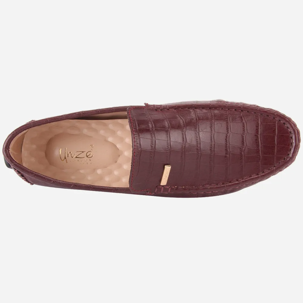 MEN "ROMAN" SLIP ON LEATHER MOCCASINS