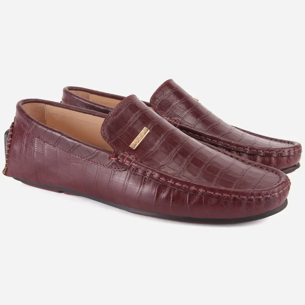 MEN "ROMAN" SLIP ON LEATHER MOCCASINS