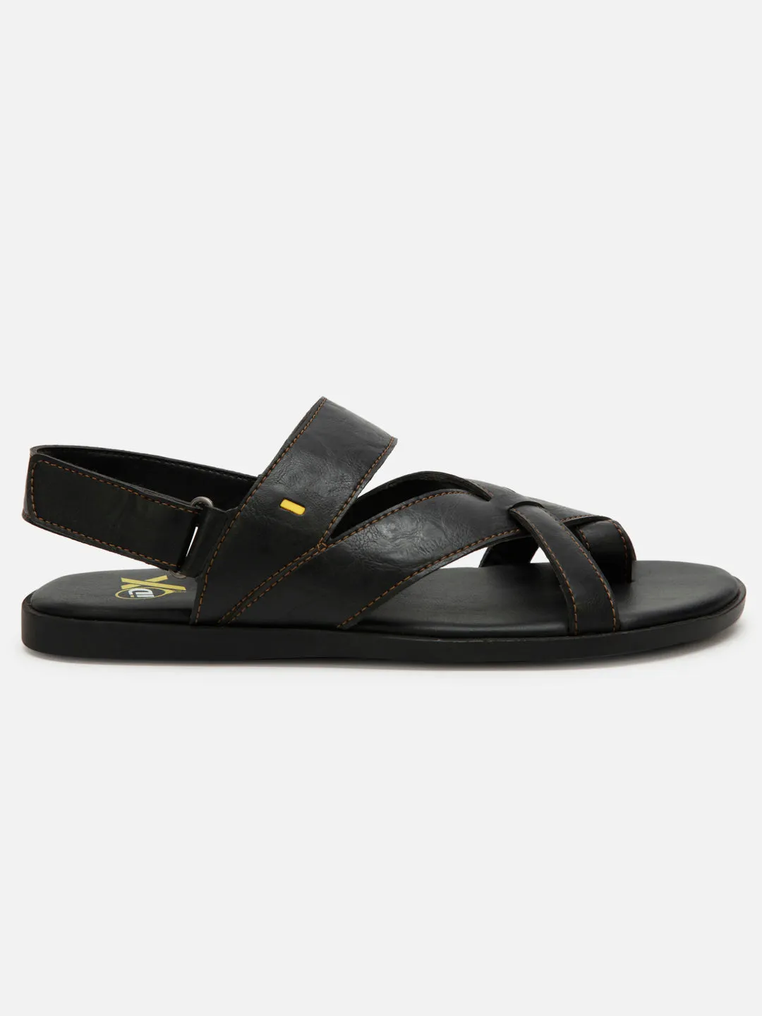 Men's Black Cross Strap Casual Sandals (IX5002)