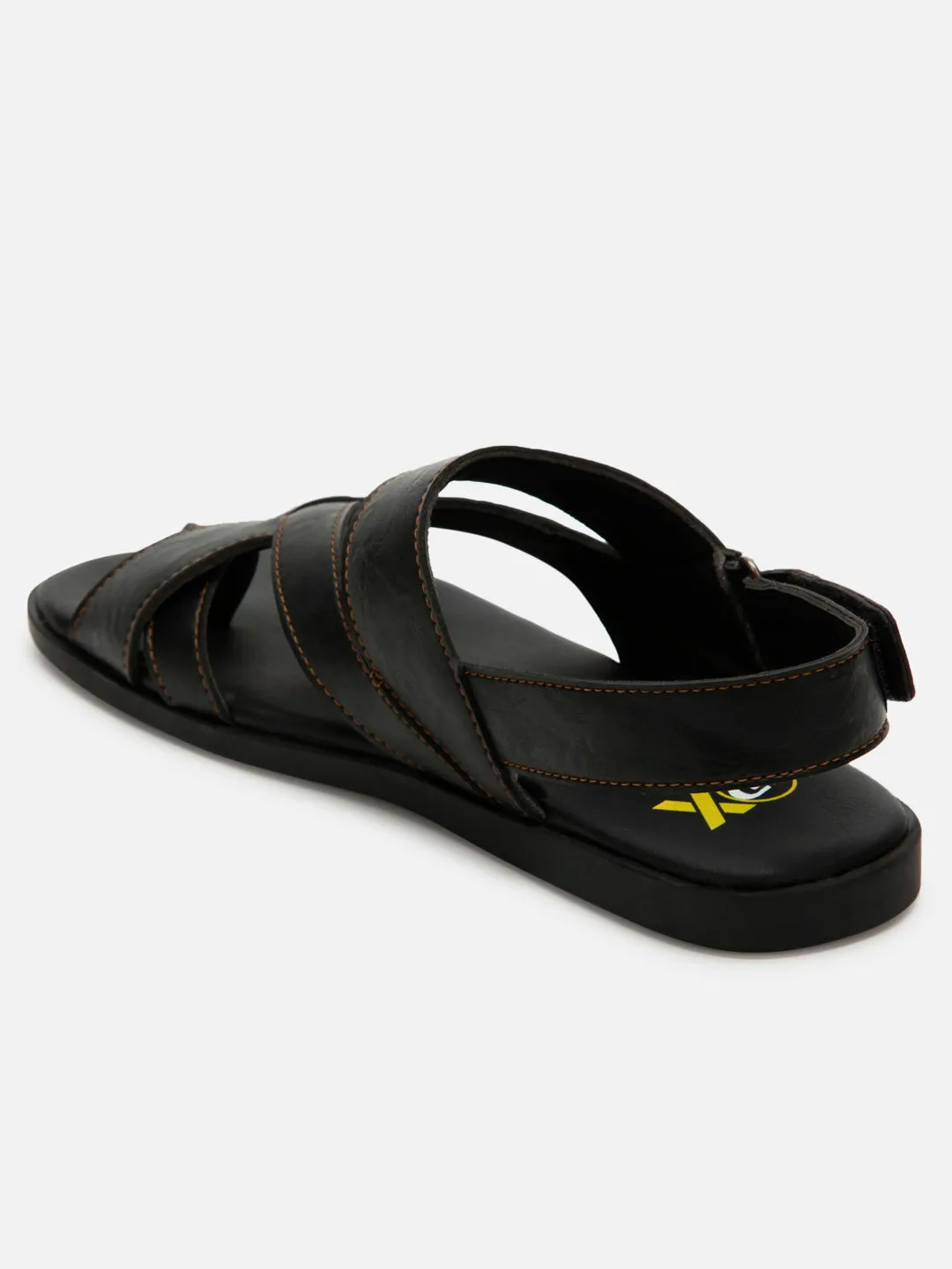 Men's Black Cross Strap Casual Sandals (IX5002)