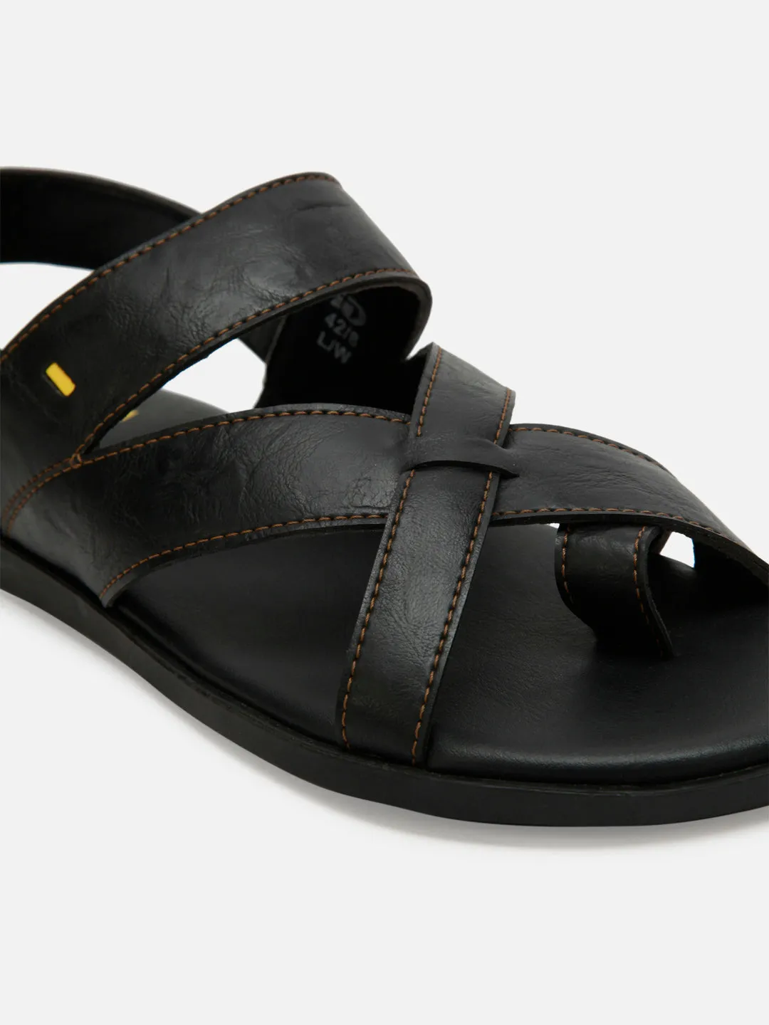 Men's Black Cross Strap Casual Sandals (IX5002)