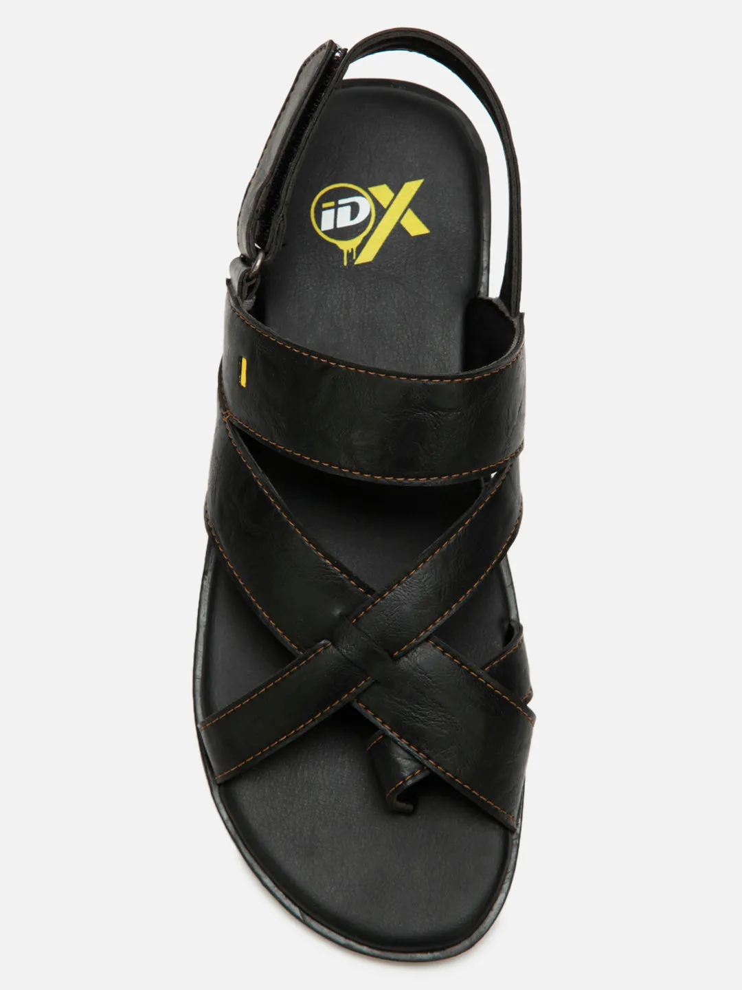 Men's Black Cross Strap Casual Sandals (IX5002)