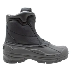 Mens Black Nylon Zipper Winter Boots - 9885