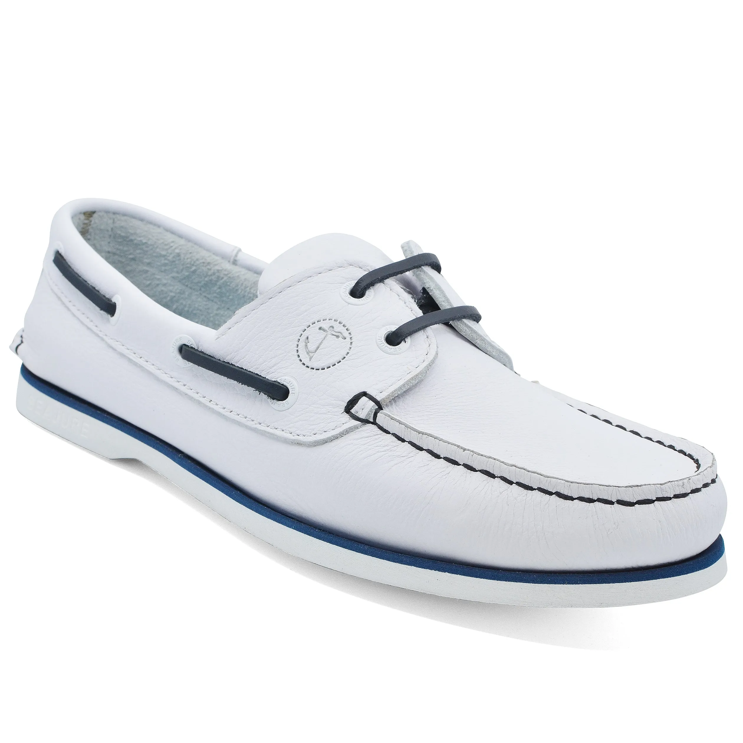 Men’s Boat Seajure Sauvage White Leather Shoes