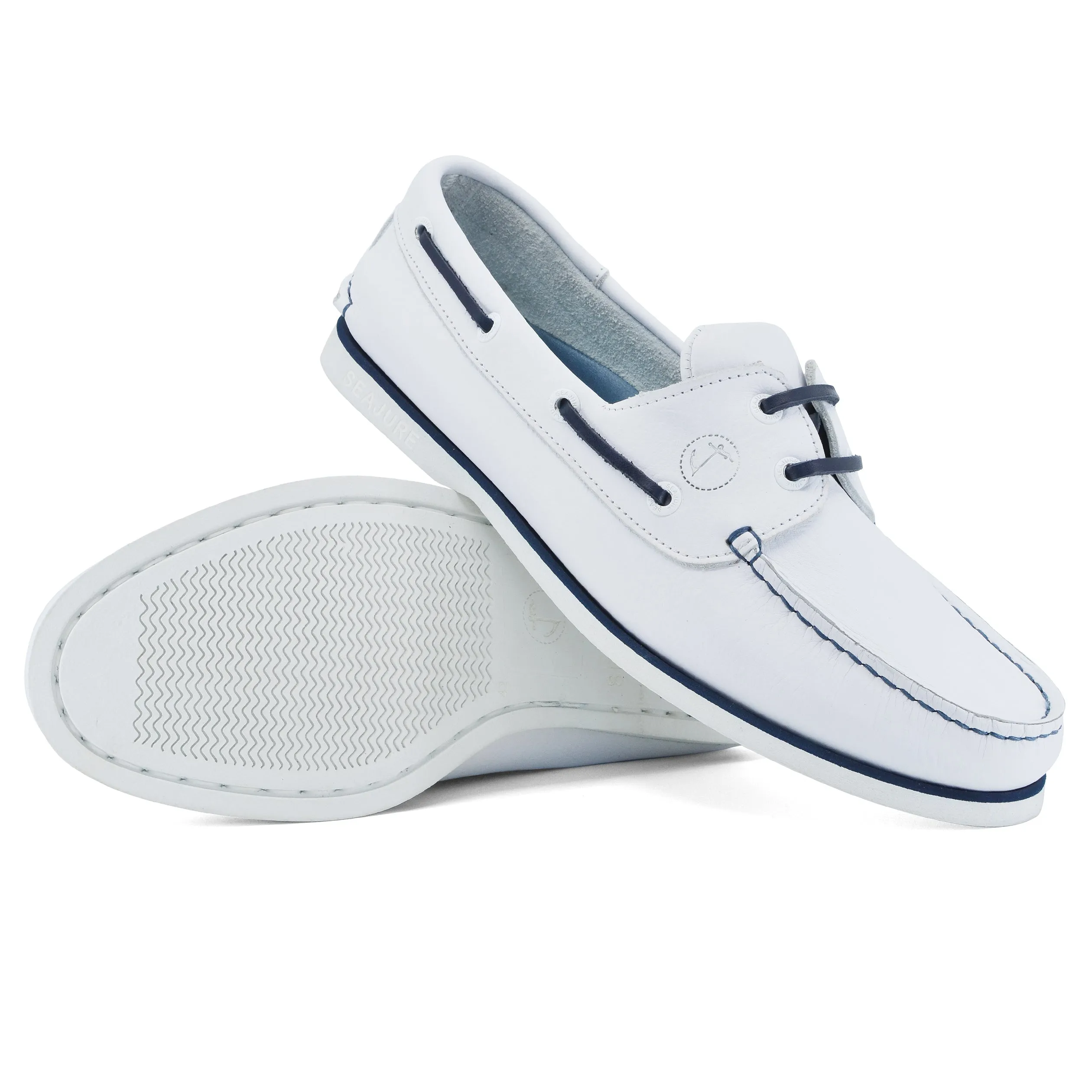 Men’s Boat Seajure Sauvage White Leather Shoes