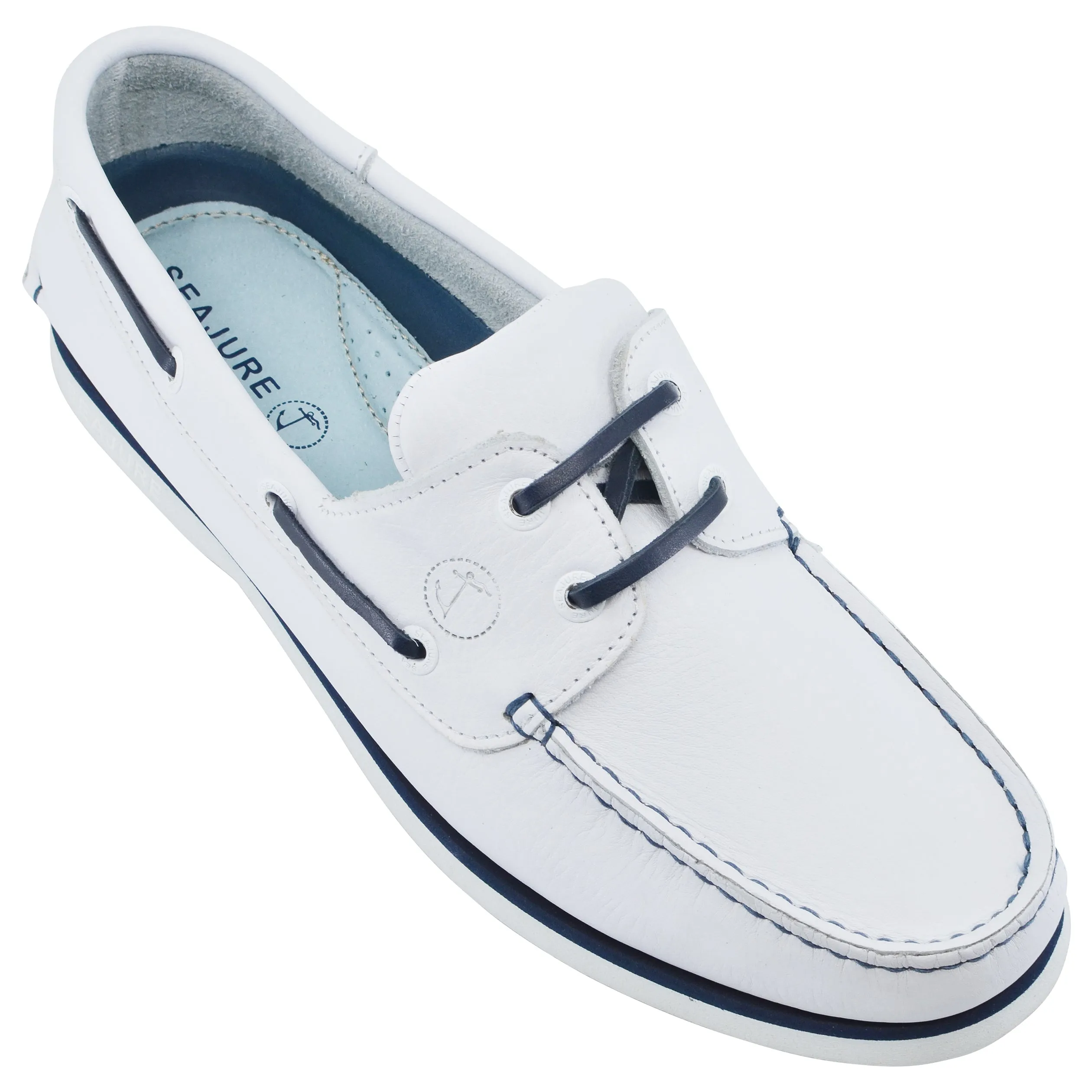 Men’s Boat Seajure Sauvage White Leather Shoes