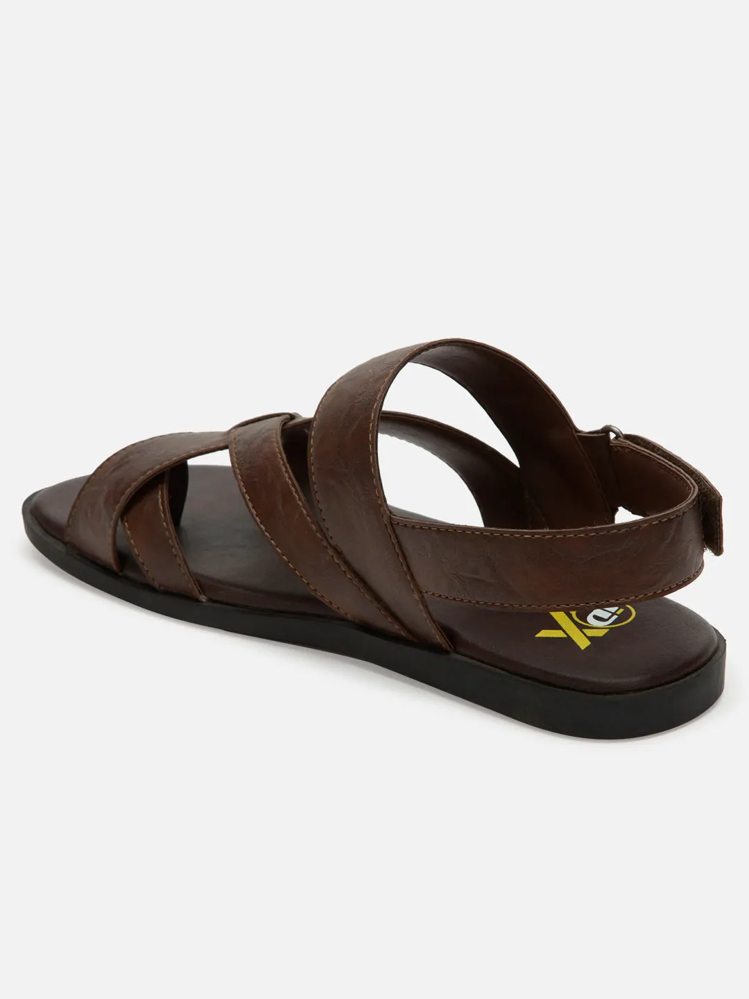 Men's Brown Cross Strap Casual Sandals (IX5002)