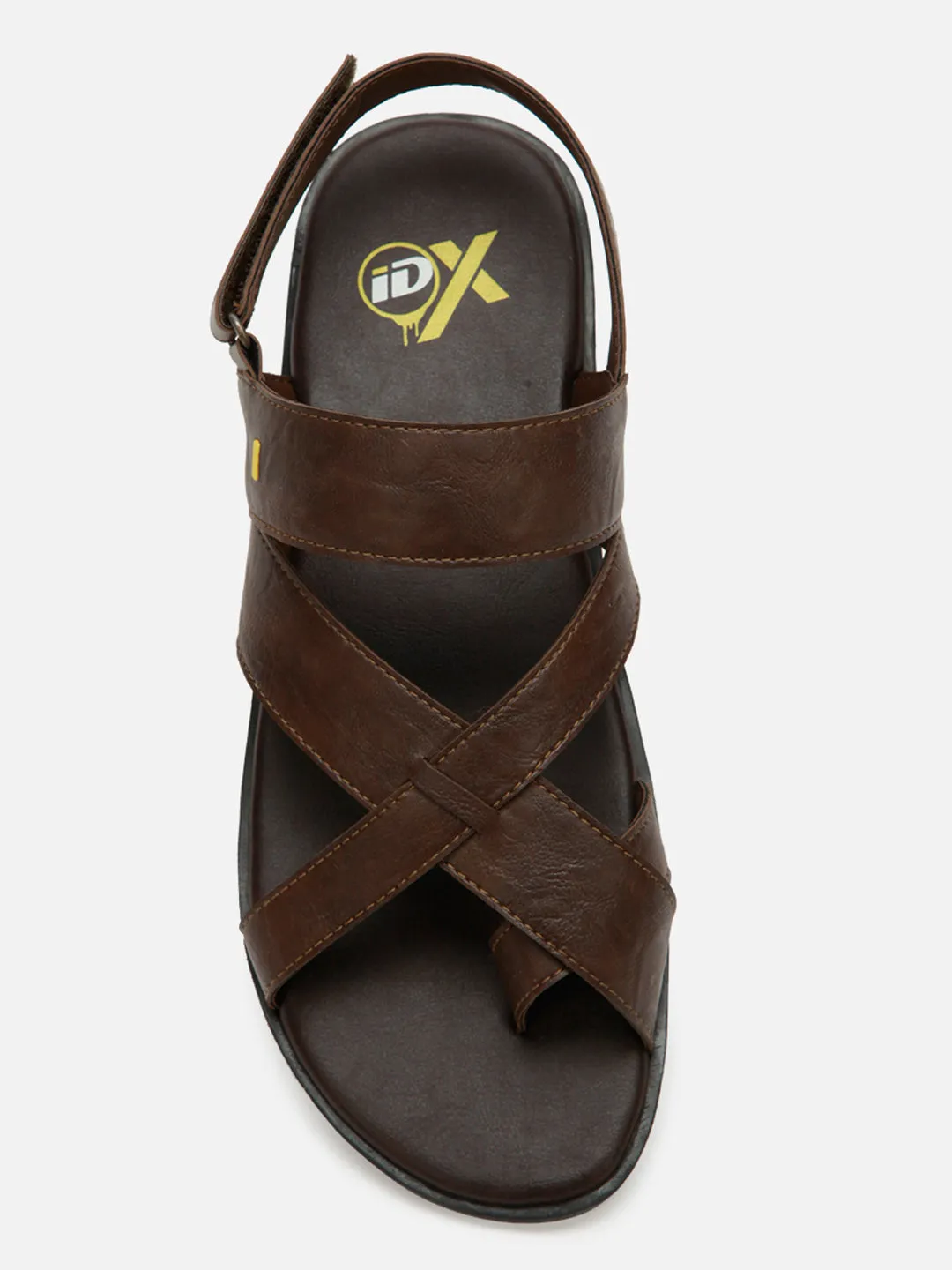 Men's Brown Cross Strap Casual Sandals (IX5002)