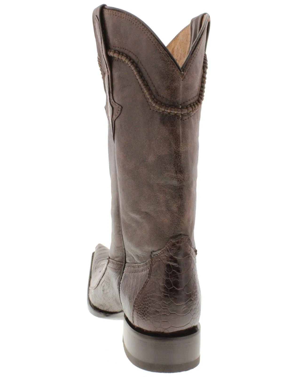 Men's Brown Genuine Ostrich Foot Skin Cowboy Boots - 3X Pointed Toe