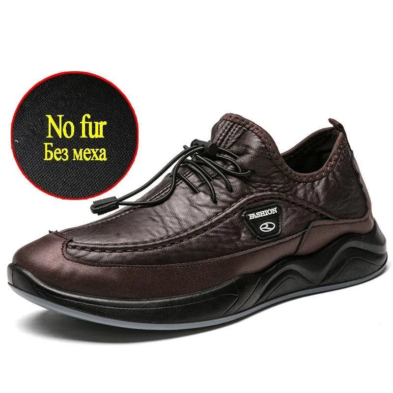 Men's Casual Shoes Leather Breathable Flats Footwear #XS30