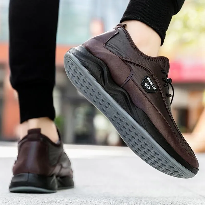 Men's Casual Shoes Leather Breathable Flats Footwear #XS30