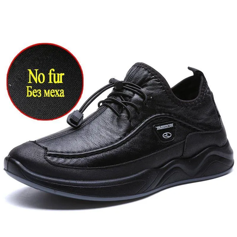 Men's Casual Shoes Leather Breathable Flats Footwear #XS30