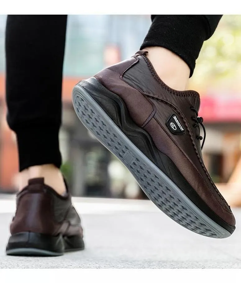 Men's Casual Shoes Leather Breathable Flats Footwear #XS30