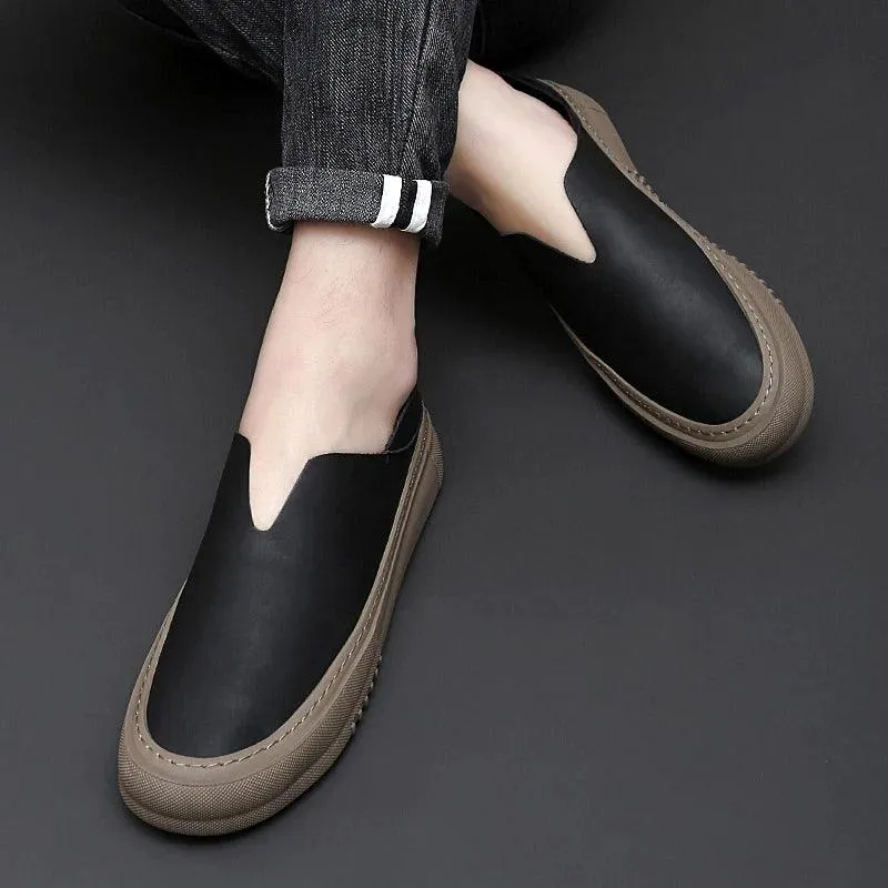 Men's Casual Shoes - Leather Sneakers Moccasins Loafers - TSS200