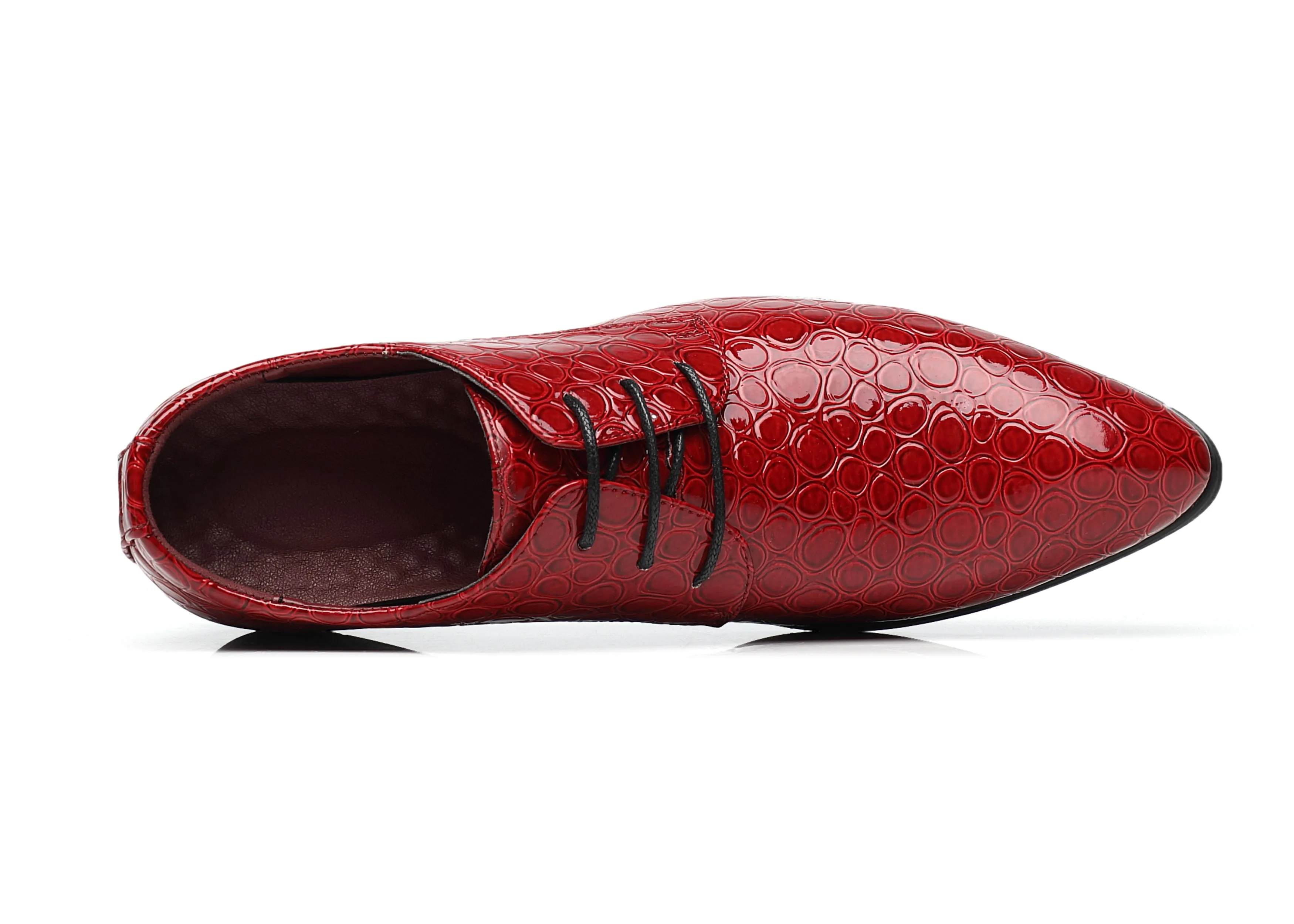 Men's Croc Patent Leather Derby Shoes