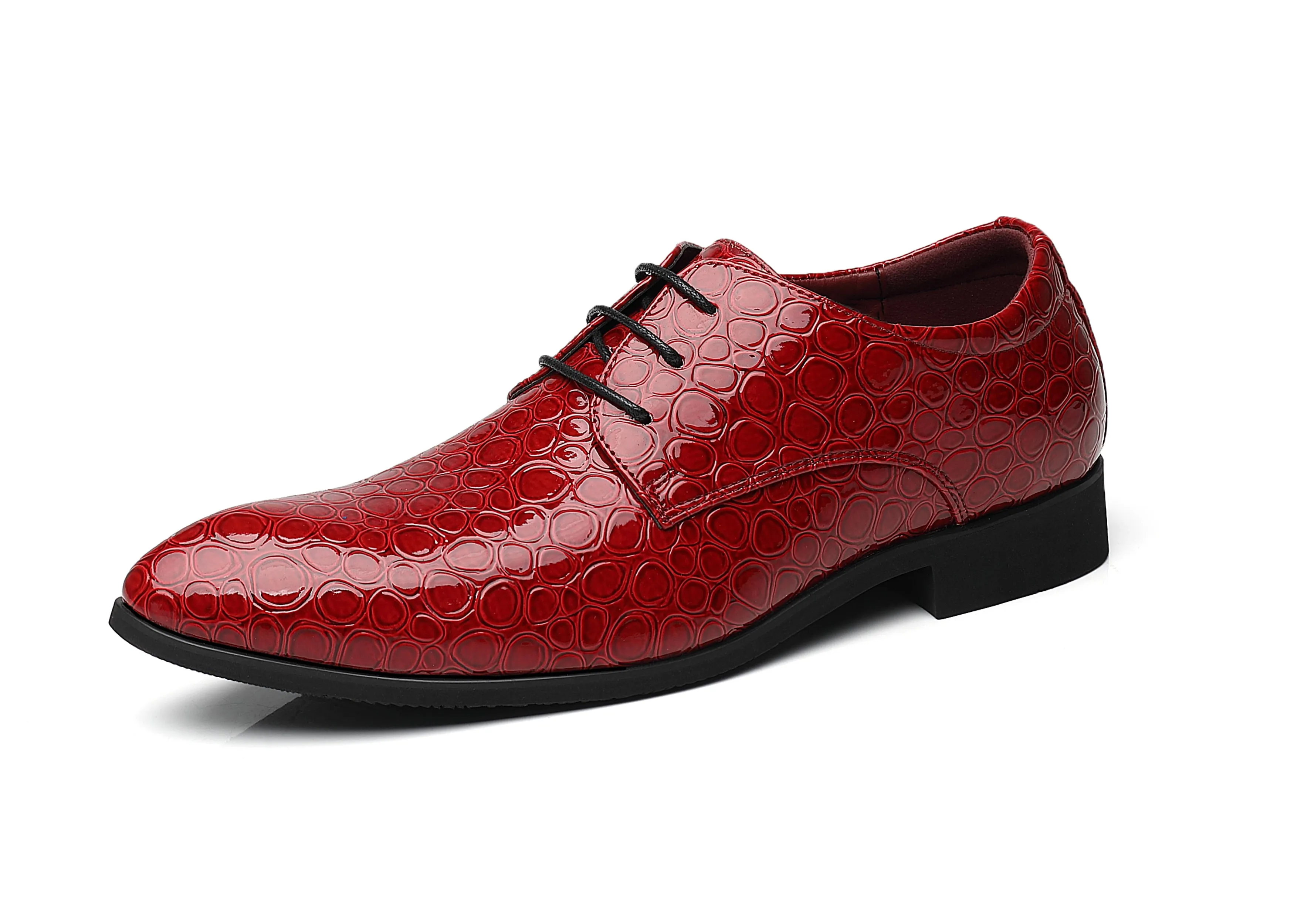 Men's Croc Patent Leather Derby Shoes