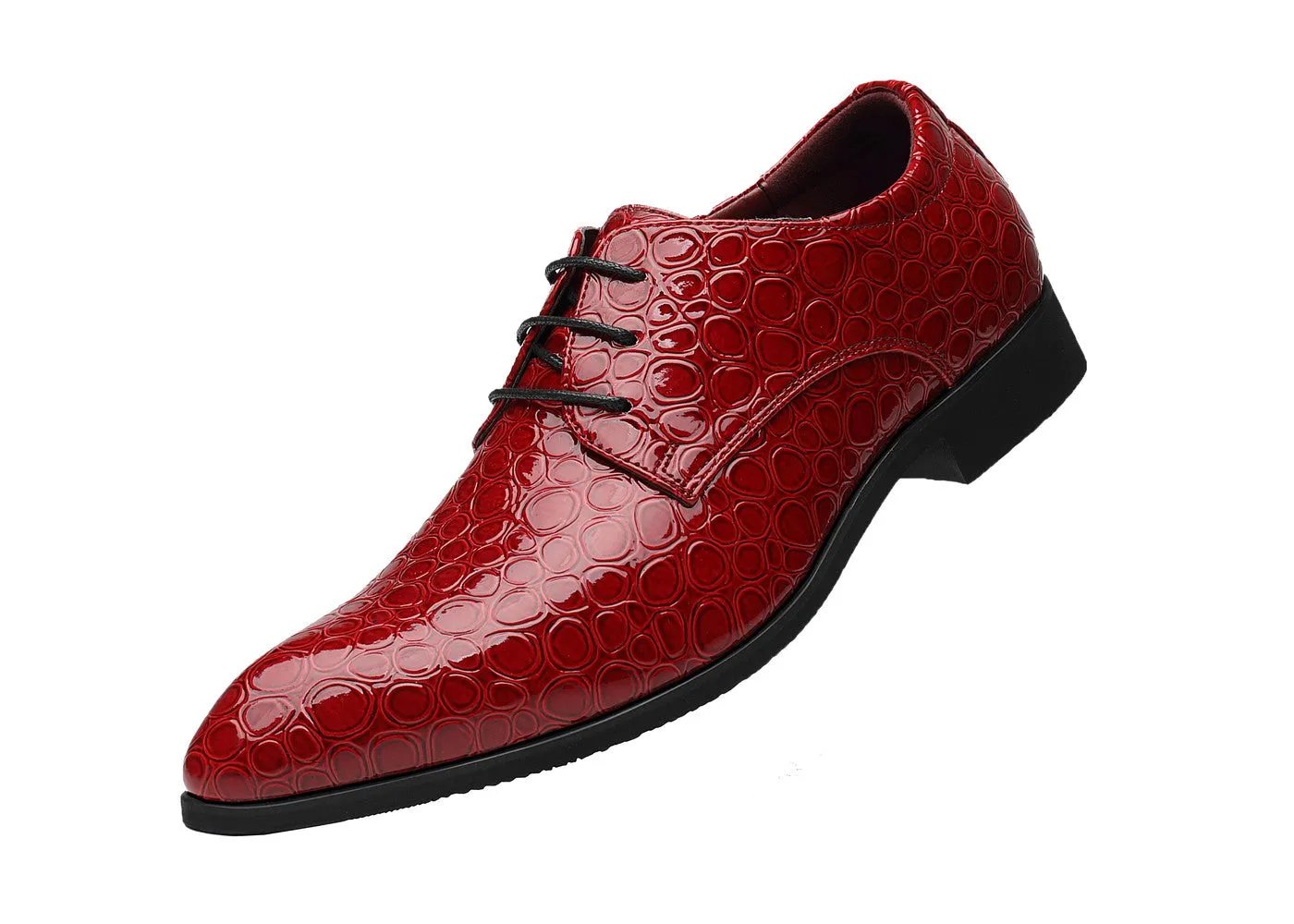 Men's Croc Patent Leather Derby Shoes