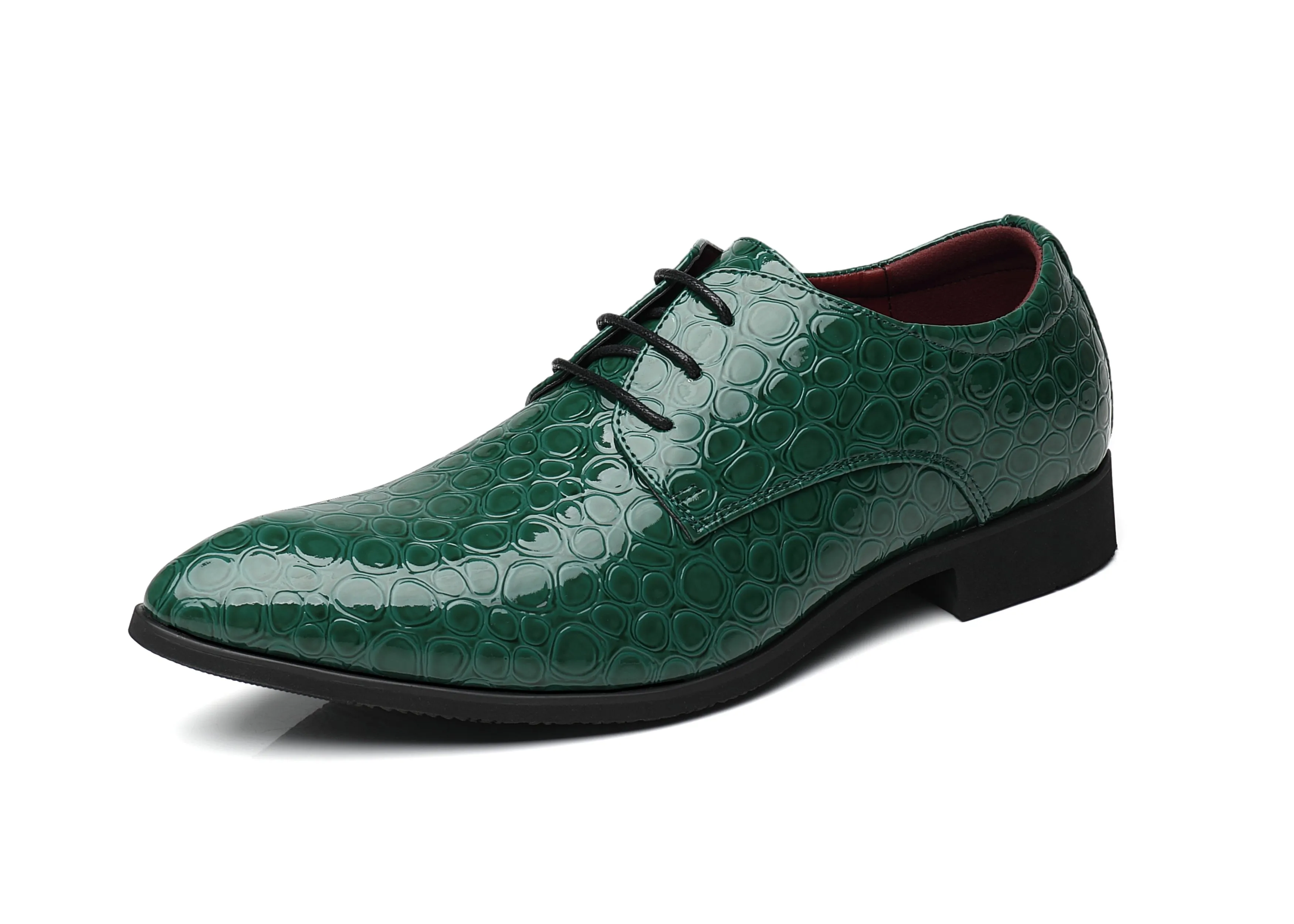 Men's Croc Patent Leather Derby Shoes