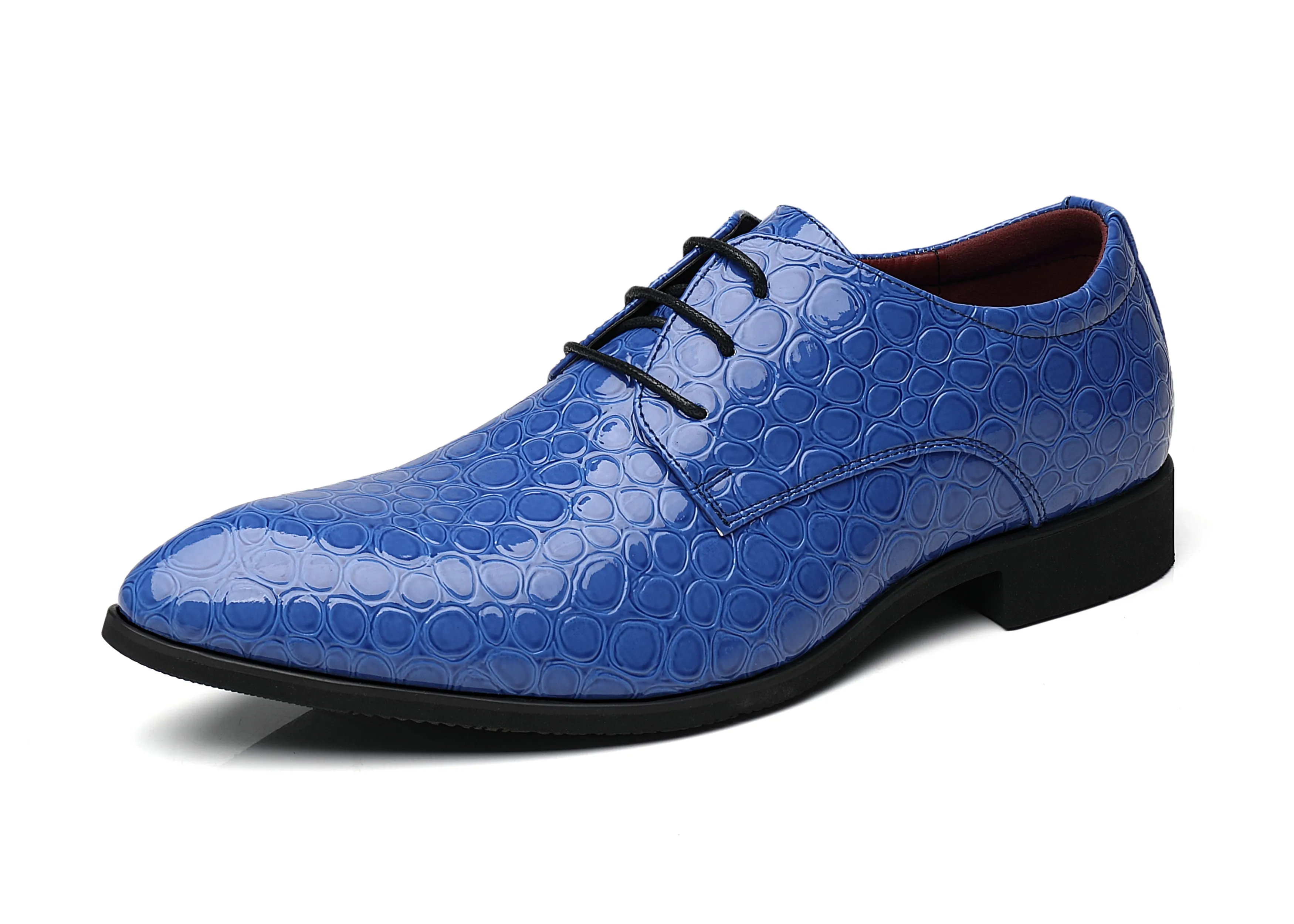 Men's Croc Patent Leather Derby Shoes