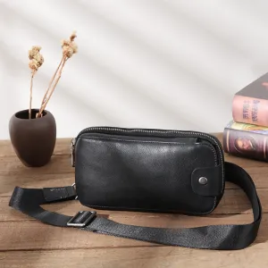 Men's Multi-functional Small Bag Cowhide Fanny Pack One Shoulder Cross-body