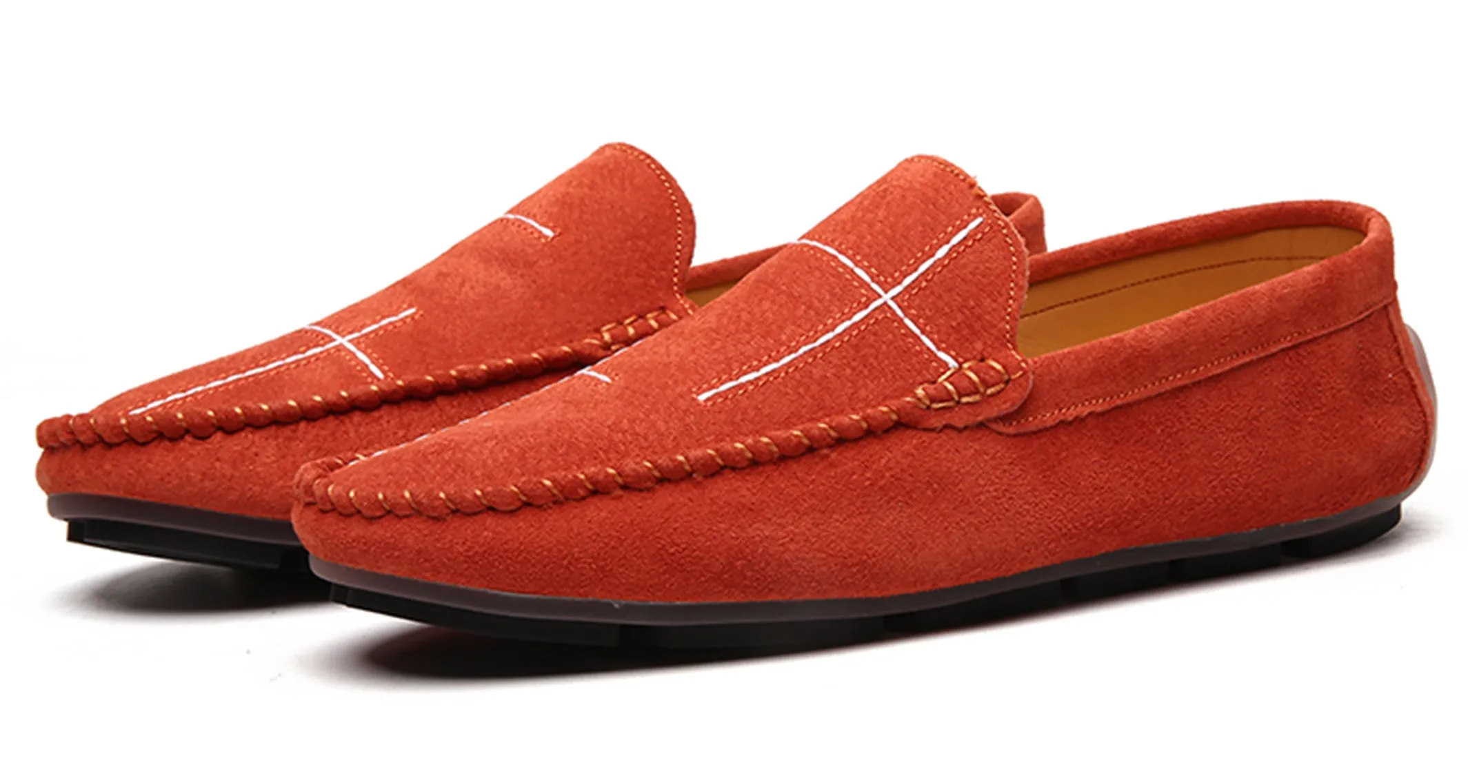 Men's Suede Cross Driving Moccasins