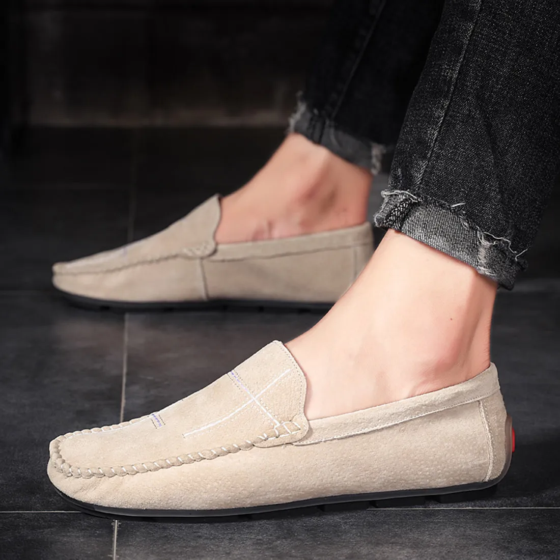 Men's Suede Cross Driving Moccasins