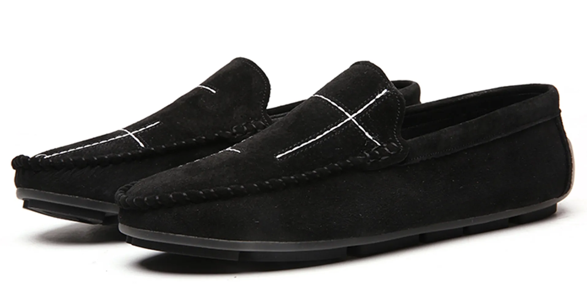 Men's Suede Cross Driving Moccasins