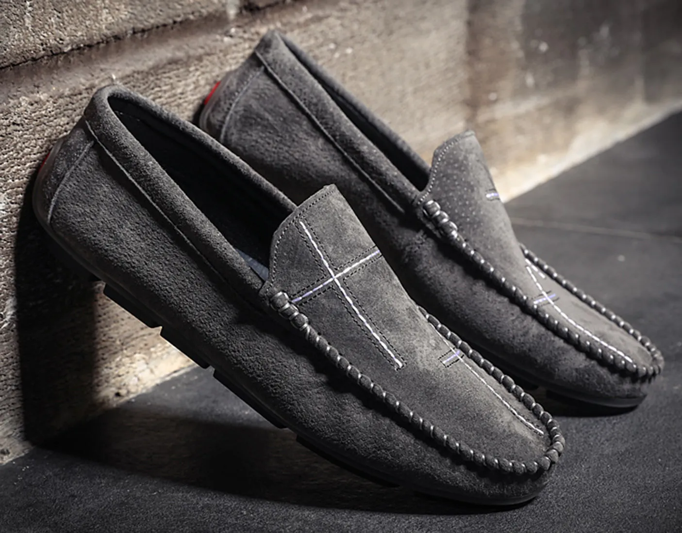 Men's Suede Cross Driving Moccasins