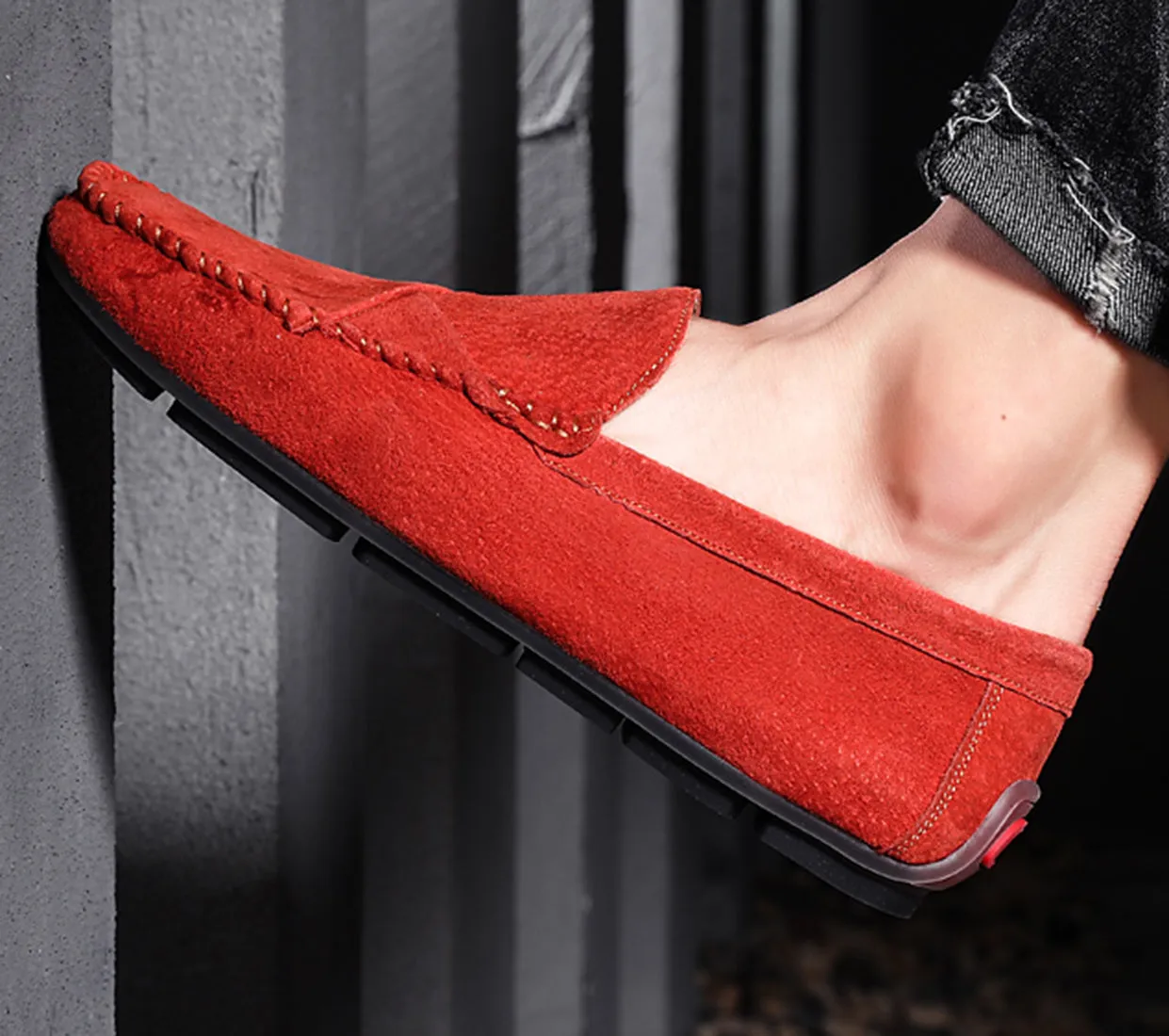 Men's Suede Stitching Driving Moccasins