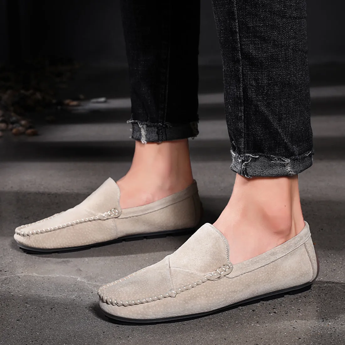 Men's Suede Stitching Driving Moccasins